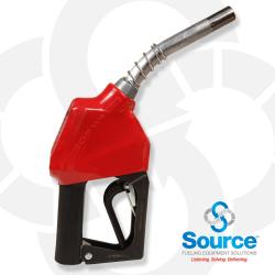 11AP Series Red E10 Unleaded Automatic Nozzle With 3/4 Inch NPT Inlet  2-Piece Hand Insulator  And Aluminum Spout  Without Hold-Open Rack. UL 2586 Listed.