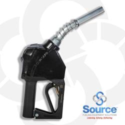 11BP Series Extreme Cold Weather Black E10 Unleaded Pressure-Sensing Automatic Prepay Nozzle With 3/4 Inch NPT Inlet, 2-Piece Hand Insulator, Aluminum Spout, And 2-Position Hold-Open Rack. UL 2586 Listed.