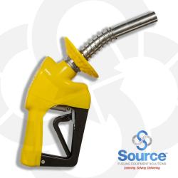 Yellow XS Pressure Activated Light Duty Diesel Automatic Nozzle, 3/4 Inch Inlet, Splash Guard, Without Hold Open Clip. UL Listed.