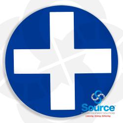 Mid-Grade Unleaded Spill Container Cover ID Tag Color-Coded Blue With White Cross