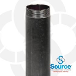 4 Inch NPT Male x 22 Inch x 0.188 Inch Black Steel Submersible Pump Riser Pipe Nipple