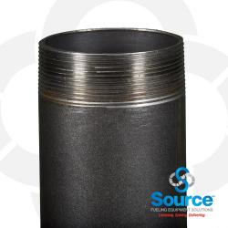 4 Inch NPT Male x 54 Inch x 0.188 Inch Black Steel Submersible Pump Riser Pipe Nipple
