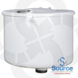 2 Inch 5 Gallon Male Threaded Spill Container With Drain Offset Coated White