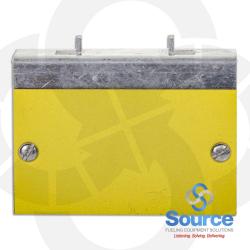 BLANK 3-1/2 Inch x 2 Inch Rectangular Tank Riser Pipe Clamp Identification Marker With Yellow Background, No Text