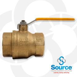 2 Inch Female NPT Full Port Ball Valve Forged Brass With Hard Chrome Plated Ball And Teflon Seal