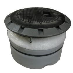 5 Gallon Cast Iron Grade Level Spill Container With Drain And Black FRC Raintight Cover