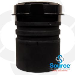 Defender Series 5 Gallon Grade Level Double Wall Spill Container With NPSM Base Threads Without Drain, With Visual Monitor and Black Epoxy Coated Cast Iron Gasketed Lid