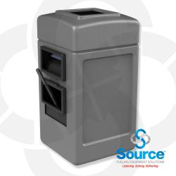 28 Gallon Square Waste Container With Wndshield Service Center (Gray)