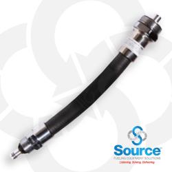 3/4 Inch x 10 Inch Black Healy 75 Series Coaxial Vapor Recovery Whip Hose  Balance Swivel x Fixed Male Healy Ends