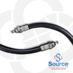 3/4 Inch x 8 Foot Black Low Permeation Healy Coaxial Vapor Recovery Hose With Healy Swivel x Healy Swivel Stainless Steel Ends