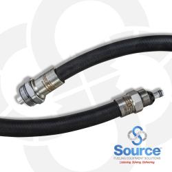 3/4 Inch x 8 Foot Black Low Permeation Healy Coaxial Vapor Recovery Hose With Balance Swivel x Healy Swivel Stainless Steel Ends