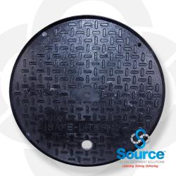 18 Inch Black Fiberglass Composite Replacement Raintight Manhole Cover