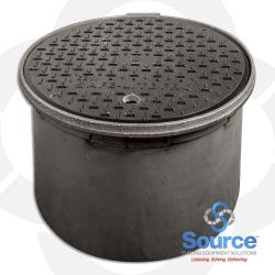 18 Inch Round Black Manhole With Fiber Composite Cover 18 Inch Skirt