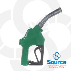 7H Series Green Diesel/B5 Automatic Truck Nozzle With 1 Inch NPT Inlet  1-Piece Hand Insulator  Fillgard Splash Guard  And Aluminum Spout With Spout Ring  Without Hold-Open Rack. UL 2586 Listed.