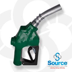 7H Series Green Diesel/B5 Automatic Truck Nozzle With 1 Inch NPT Inlet  1-Piece Hand Insulator  Fillgard Splash Guard  And Aluminum Spout  Without Spout Ring Or Hold-Open Rack. UL 2586 Listed.