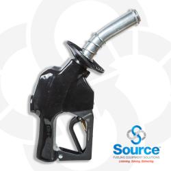 7HB Series Black Diesel/B5 Pressure-Sensing Automatic Prepay Nozzle With 1 Inch NPT Inlet  Splash Guard  1-Piece Hand Insulator  Aluminum Spout With Spout Ring  And 3-Position Hold-Open Rack. UL 2586 Listed.