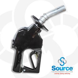 7HB Series Black Diesel/B5 Pressure-Sensing Automatic Prepay Nozzle With 1 Inch NPT Inlet  Splash Guard  1-Piece Hand Insulator  Aluminum Spout  And 3-Position Hold-Open Rack  Without Spout Ring. UL 2586 Listed.