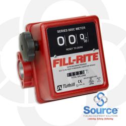 5-20 GPM 800C Series 3-Digit Gallons Mechanical Fuel Transfer Meter With 1 Inch Inlet/1 Inch Outlet UL/cUL, ATEX, CE