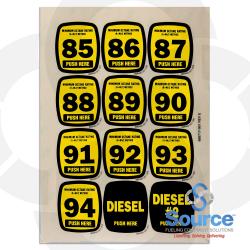Actuator Decal Sheet Kit: 85-94 Octane, Diesel, Diesel #2