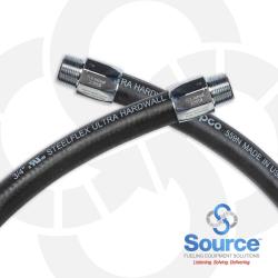 3/4 Inch x 8 Foot 6 Inch Steelflex Ultra Hardwall Black Hose Male x Male Chrome Crimped Ends