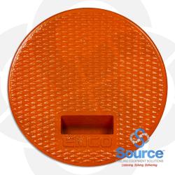 13 Inch Orange Cast Iron Emco Spill Containment Lid, Vapor Manhole Cover
