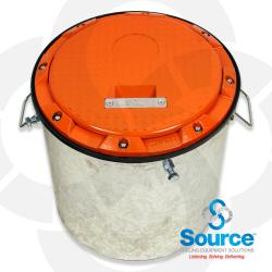 5 Gallon Singlewall Replaceable EVR Spill Containment No Drain Thread On With Orange/Vapor Cover And Vapor Swivel Adapter