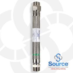1-1/2 Inch x 18 Inch Stainless Steel DoubleTrac Flex Connector With Viton Seals 1-1/2 Inch Hex Male x 1-1/2 Inch Male Swivel Stainless Steel Ends
