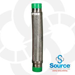 3 Inch x 24 Inch Stainless Steel FLEX-ING Flex Connector With 3 Inch Non-Hex Male x 3 Inch Non-Hex Male Nickel-Plated Steel Ends