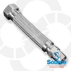 1-1/2 Inch x 18 Inch FireShield Stainless Steel Flex Connector With 2 Inch Hex Female x  1-1/2 Inch Male Swivel Stainless Steel Ends