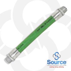 3/4 Inch x 8 Inch Green Hardwall Whip Hose Male x Male Zinc Swivel Ends. UL330 And ULC Listed.