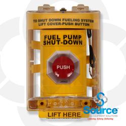 Emergency Stop Operator Twist To Release With Lift-Up Clear Cover & Alarm (Outdoor Rated)
