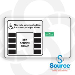 Encore S BP Spec ADA Printer Door Softkey Graphic Overlay With Monochrome Softkeys And Green Call Attendant Key, White/Black (ENE0615G054)