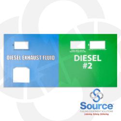 Encore S Loves Spec DEF / Diesel Satellite Combo Brand Panel Overlay With Satellite Indicator Window : Diesel Exhaust Fluid / Diesel #2