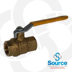 3/4 Inch Female NPT Full Port Ball Valve, Forged Brass with Hard Chrome Plated Ball and Teflon Seal