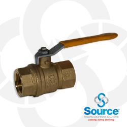 1 Inch Female NPT Full Port Ball Valve, Forged Brass with Hard Chrome Plated Ball and Teflon Seal
