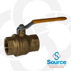 1-1/2 Inch Female NPT Full Port Ball Valve Forged Brass With Hard Chrome Plated Ball And Teflon Seal