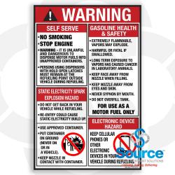 7-3/4 Inch Wide x 12 Inch Tall Self Serve Warning Health And Safety Vinyl Decal