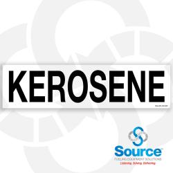 12 Inch Wide x 3 Inch Tall Kerosene Vinyl Product Identification Decal With Black Text On White Background