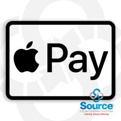 3-1/2 Inch Wide x 2-1/2  Inch Tall Apple Pay Payment Decal With Apple Logo And Black Text On White Background