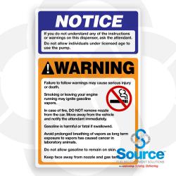 5-3/8 Inch Wide x 8-1/4 Inch Tall Dispenser Left Side Warning Decal (888774-006-001)