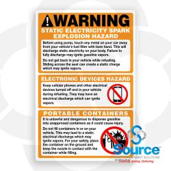 5-3/8 Inch Wide x 8-1/4 Inch Tall Dispenser Left Side Warning Decal (888774-006-002)
