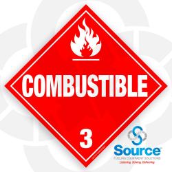 10-3/4 Inch D.O.T. Combustible Decal