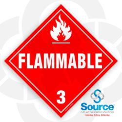 10-3/4 Inch D.O.T. Flammable 3 Diamond Decal