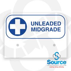 UNLEADED MIDGRADE Storage Tank Fill Pipe ID Tag